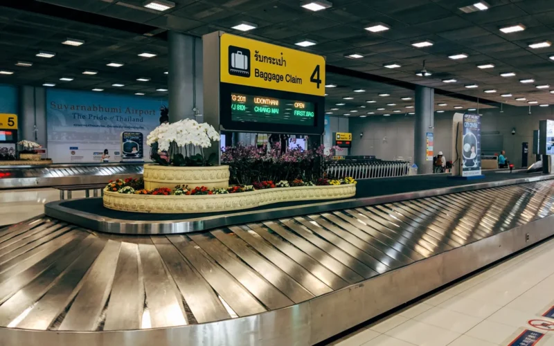 Comparison chart showing first and second checked baggage fees across eight major US airlines in 2024